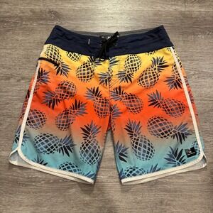 Rip Curl Board Shorts Mens 32 Mirage Stretch Swim‎ Surf Beach Pineapple Allover